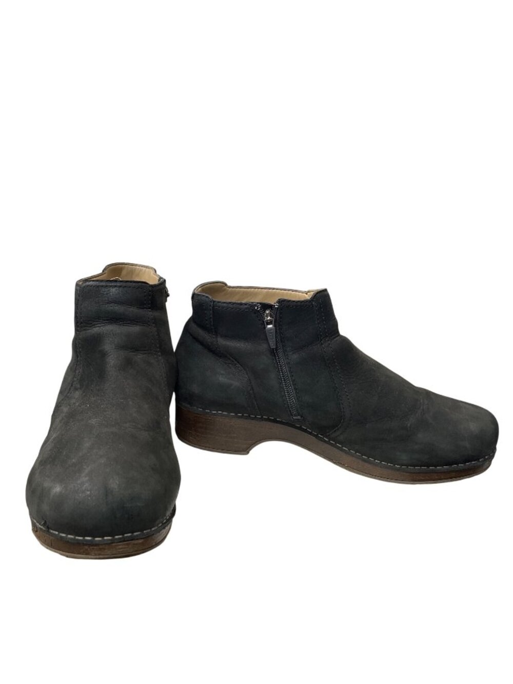 Dansko womens black leather mid ankle casual slip on boots sz 11.5-12 SKU 10-825